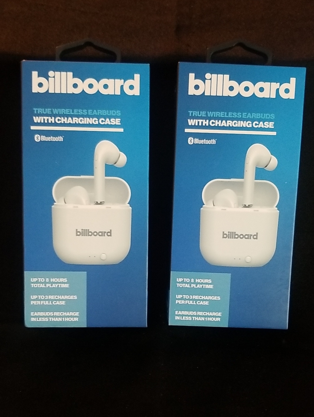 2- billboard True Wireless Earbuds with Charging Case -NEW in Box